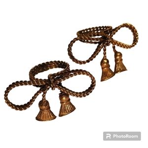 (2) Vintage Brass Bow Napikin Holders